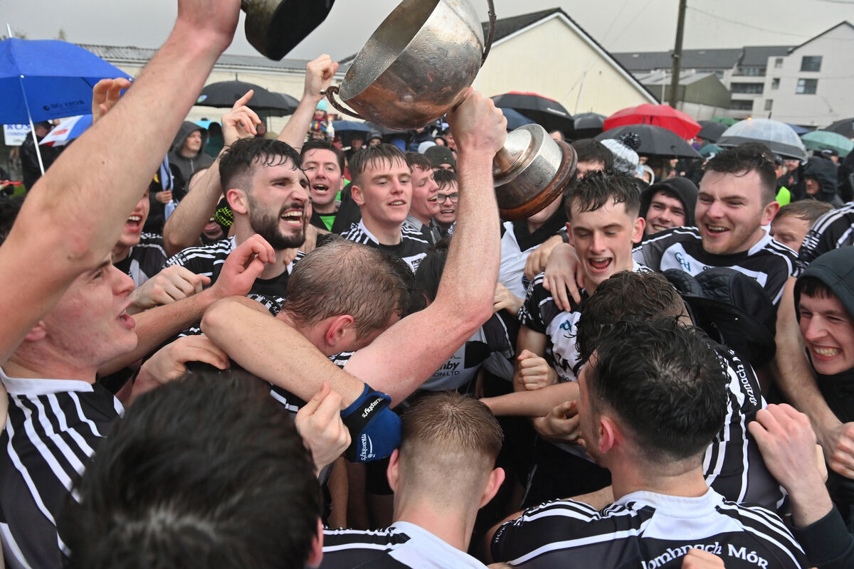 The Donoughmore team celebrate their win in the Ross Oil Junior A football final replay at Macroom, Cork. Picture: Dan Linehan The Donoughmore team celebrate their win in the Ross Oil Junior A football final replay at Macroom, Cork. Picture: Dan Linehan