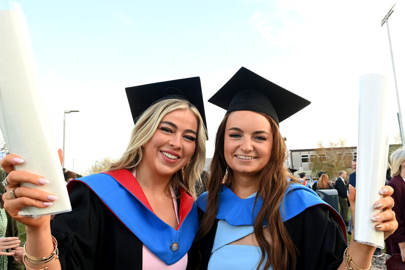  West Cork women Lucy Quinlan and Orla Barrett who were conferred with Bachelor of Arts in Social Care.