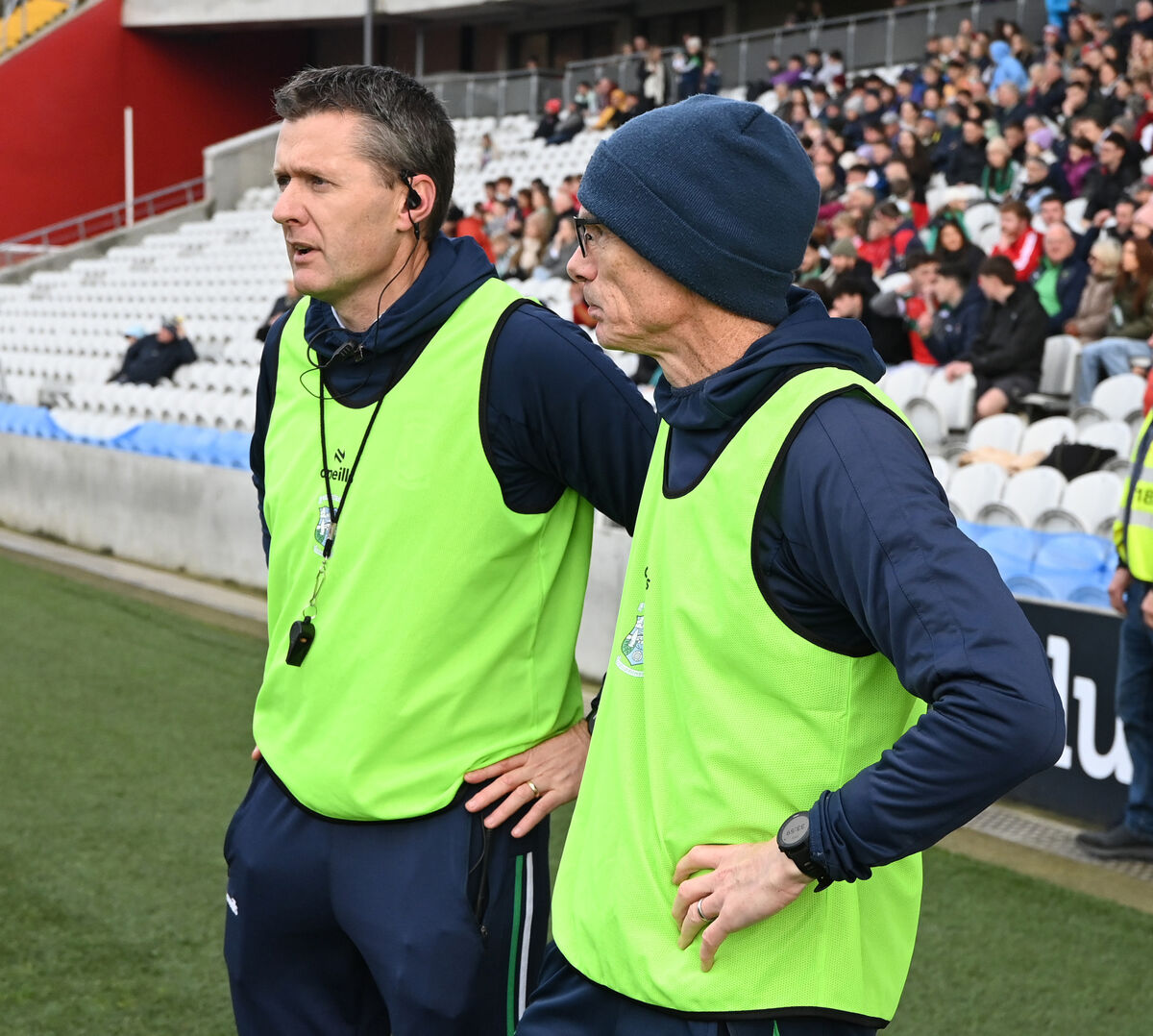 Ilen Rovers manager Flor O'Driscoll (right) with Brendan Duggan after the game finished in a drawn. Picture: Eddie O'Hare