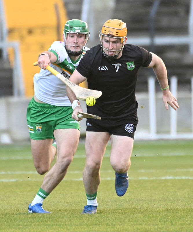 Castlelyons' Niall O'Leary is tackled by Bride Rovers' Brian Roche. Picture: Eddie O'Hare