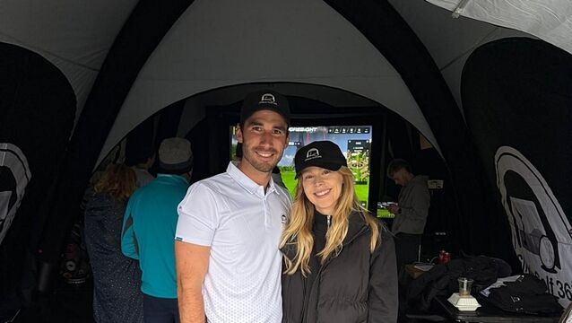 <p>Jack Howard and Tara Nolan who developed SIMply Golf 365.</p>
