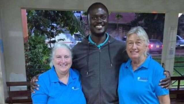 <p class="contextmenu internal_Caption">Lucile Bradfield with Eithne Tumbleton and Marvin Williams on a Uganda trip</p> <p class="contextmenu internal_Caption">Lucile Bradfield with Eithne Tumbleton and Marvin Williams on a Uganda trip</p>