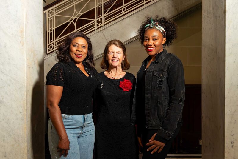 Onyinyechi Veola Okafoeze and Ugomma Diana Eke, Maccurtain St with Eleanor Murphy, Voices of Cork (centre) pictured at The Lord Mayor's Community and Heritage Concert 2025. Onyinyechi Veola Okafoeze and Ugomma Diana Eke, Maccurtain St with Eleanor Murphy, Voices of Cork (centre) pictured at The Lord Mayor's Community and Heritage Concert 2025.
