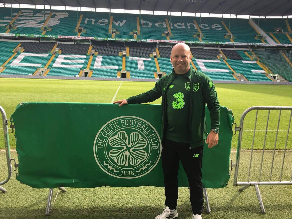 Niall O'Regan at Celtic Park. Niall O'Regan at Celtic Park.