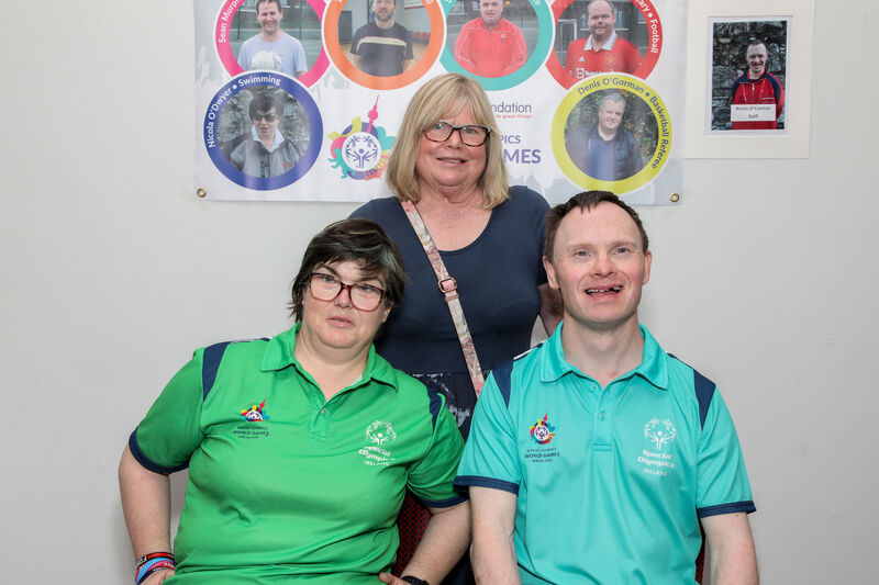 Nicola Dwyer (Swimming)n Kevin O' Connor (Golf and Julie Dwyer who attended a party at the Metropole Hotel, Cork hosted by the Cope Foundation ahead of the Special Olympics World Games that will be held in Berlin. - Picture; David Creedon- Picture David Creedon
