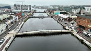 <p>The bridge suffered structural damage during a joyriding incident involving a scissors lift on Sunday night. Picture: Larry Cummins</p> <p>The bridge suffered structural damage during a joyriding incident involving a scissors lift on Sunday night. Picture: Larry Cummins</p>