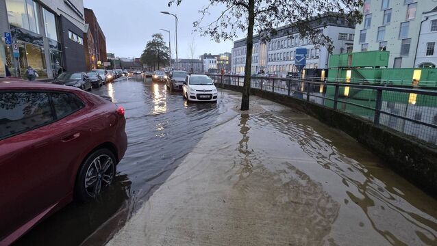 <p>Flooding occurring at Union Quay. Pic Cork City Council</p> <p>Flooding occurring at Union Quay. Pic Cork City Council</p>