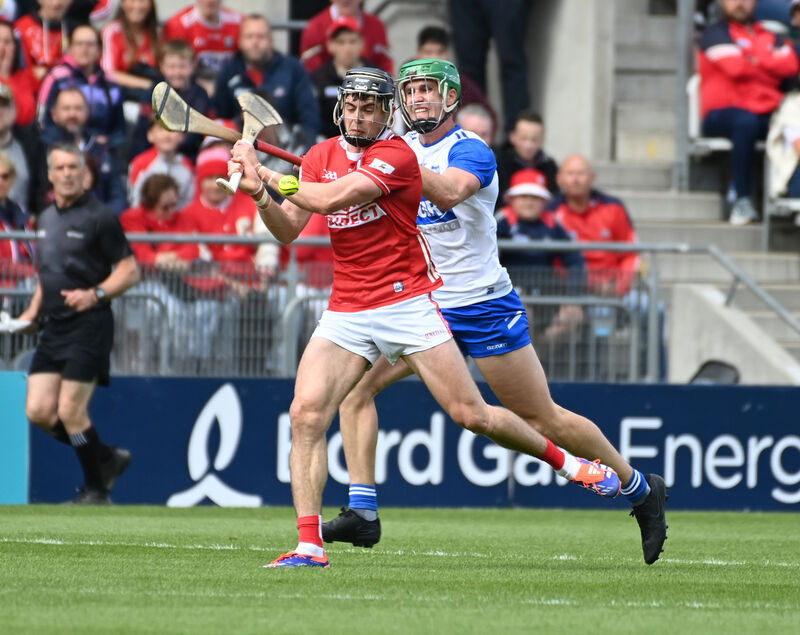 Cork's Darragh Fitzgibbon, seen here trying to get away from Michael Kiely of Waterford, has won a third All-Star Award. Picture: Eddie O'Hare Cork's Darragh Fitzgibbon, seen here trying to get away from Michael Kiely of Waterford, has won a third All-Star Award. Picture: Eddie O'Hare