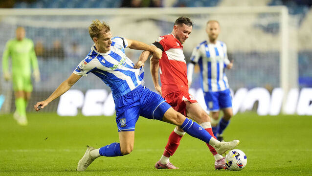 <p>Sheffield Wednesday's Svante Ingelsson and Middlesbrough's Alan Browne battle for the ball. Picture: Danny Lawson/PA Wire.</p>