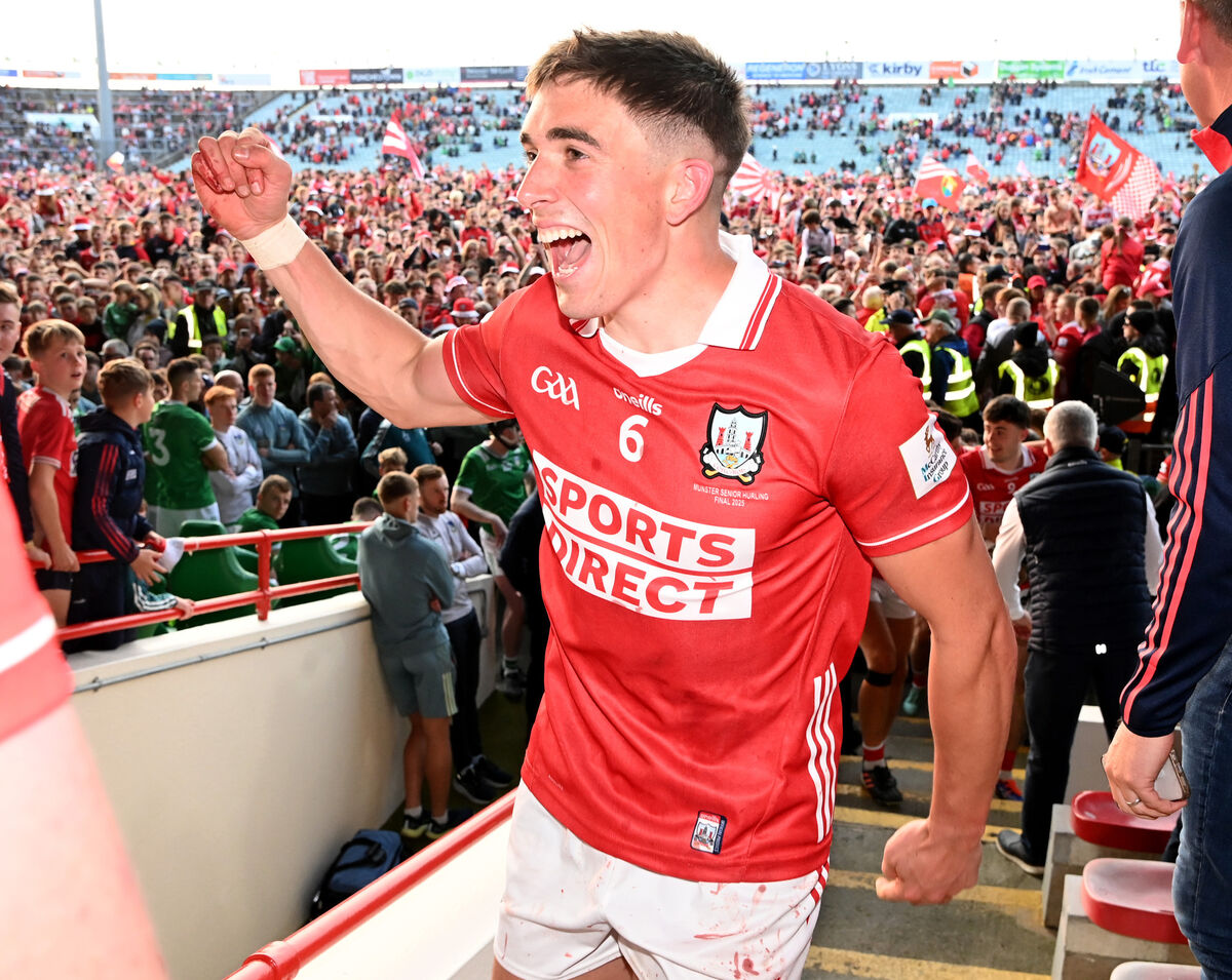 Cork's Ciarán Joyce celebrates after defeating Limerick in the Munster SHC final at TUS Gaelic Grounds in June. Picture: Eddie O'Hare Cork's Ciarán Joyce celebrates after defeating Limerick in the Munster SHC final at TUS Gaelic Grounds in June. Picture: Eddie O'Hare