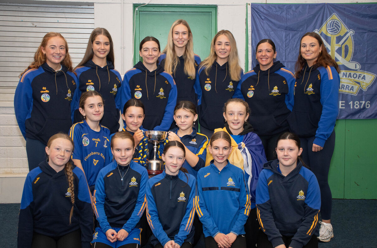 Members of the St Finbarr's senior camogie team with the Togher Girls NS Scaith na Scol team during theri recent visit to the school. Pictures: Howard Crowdy Members of the St Finbarr's senior camogie team with the Togher Girls NS Scaith na Scol team during theri recent visit to the school. Pictures: Howard Crowdy
