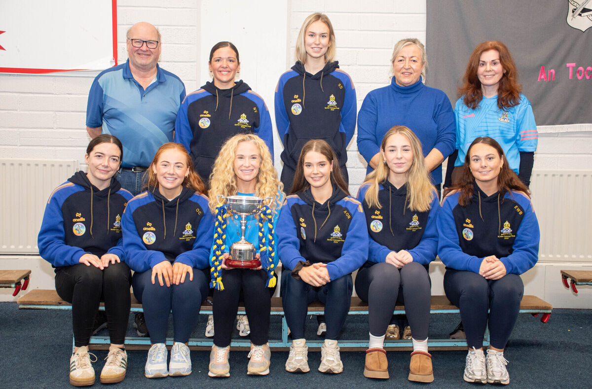 St Finbarr's Senior camogie players Natasha Varian, Sophia Daly, Stephanie Punch, Orlaith Cahalane, Aoife O'Neill, Aoife Byrne O'Riordan and Ella Wiggington Barrett with staff members Pat Murphy, Sandra Kennedy, Brid Kelleher and school principal Eimear Long. St Finbarr's Senior camogie players Natasha Varian, Sophia Daly, Stephanie Punch, Orlaith Cahalane, Aoife O'Neill, Aoife Byrne O'Riordan and Ella Wiggington Barrett with staff members Pat Murphy, Sandra Kennedy, Brid Kelleher and school principal Eimear Long.