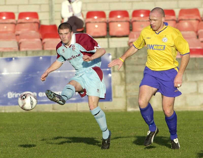 Fran Rockett clears the ball against Shelbourne in 2005. Picture: Gavin Browne
