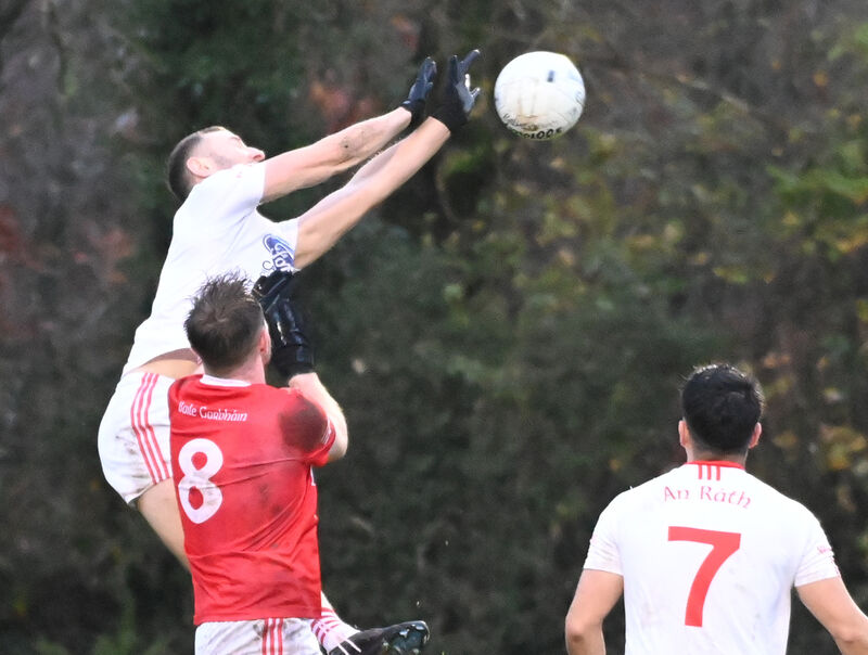 Charleville's Brian O'Connell gets above Ballygarvan's Piaras O'Halloran. Picture: Eddie O'Hare Charleville's Brian O'Connell gets above Ballygarvan's Piaras O'Halloran. Picture: Eddie O'Hare