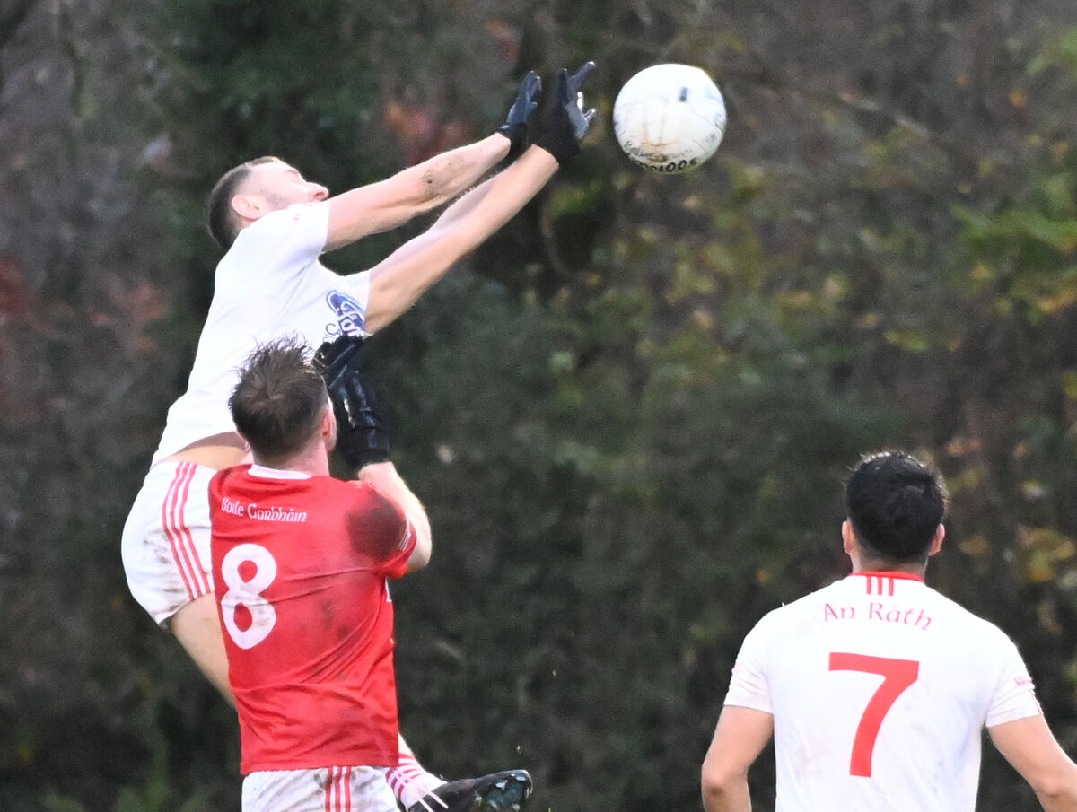 Charleville's Brian O'Connell gets above Ballygarvan's Piaras O'Halloran. Picture: Eddie O'Hare
