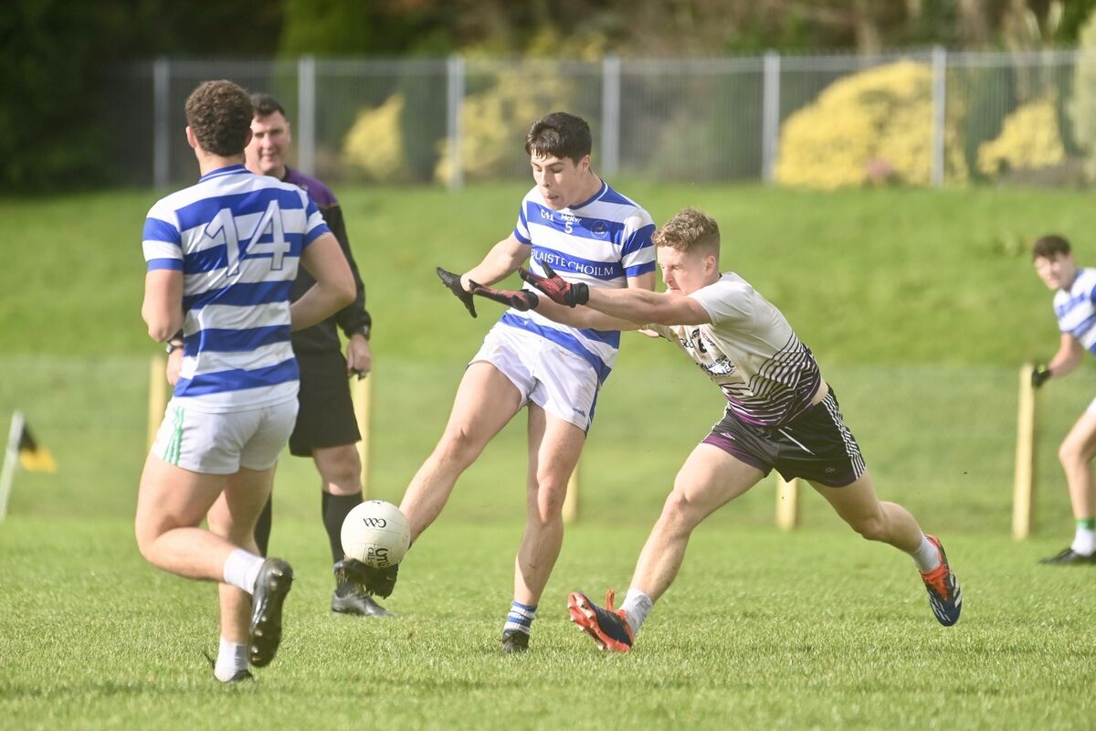  Colm Herlihy with possession for Coláiste Choilm against Skibbereen Community School last month. Picture: Larry Cummins