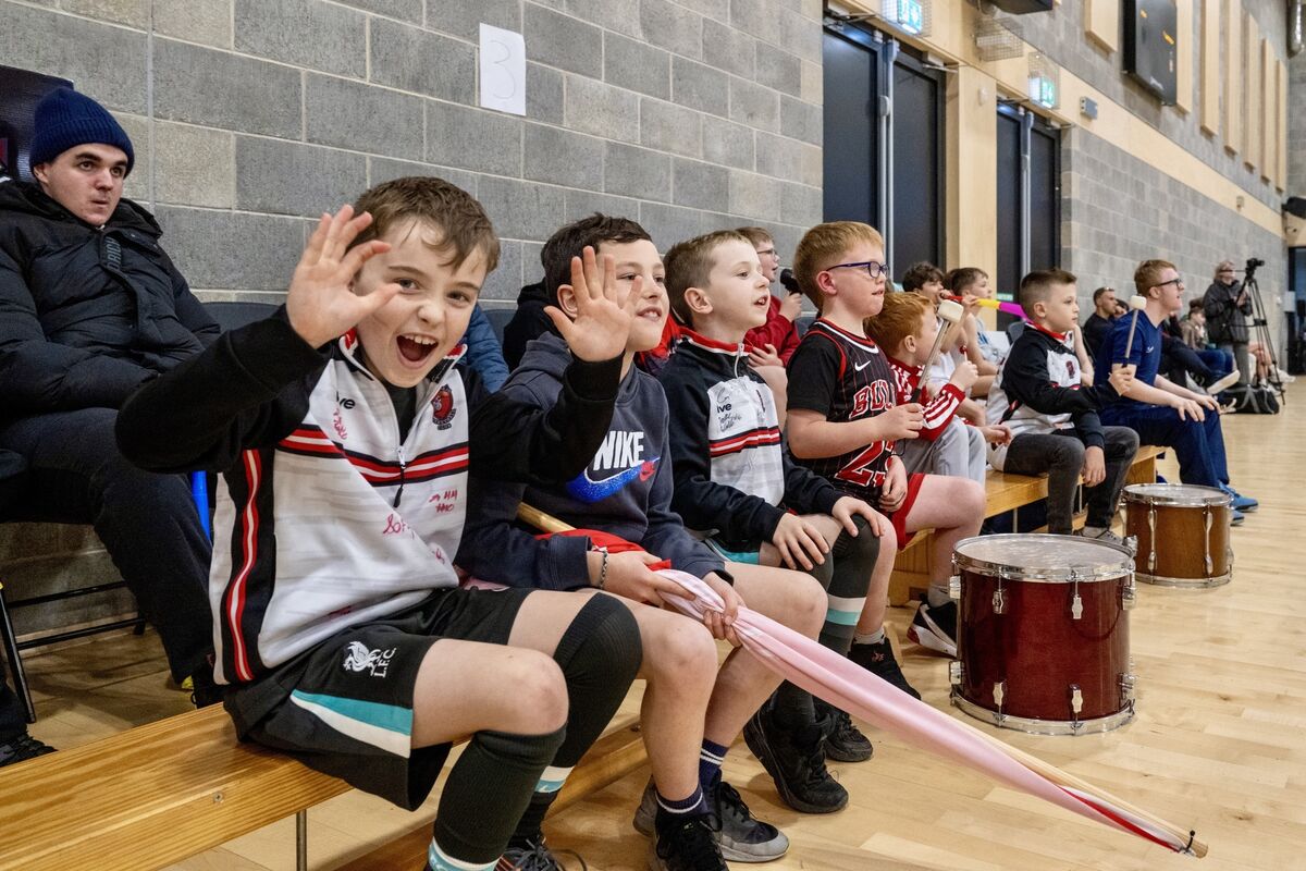 Young Ballincollig supporters make their voices heard at MTU Arena. Picture: Chani Anderson.