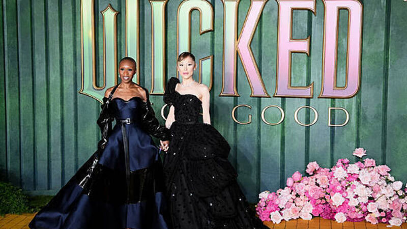 Ariana Grande and Cynthia Erivo wear Gothic gowns to Wicked: For Good premiere