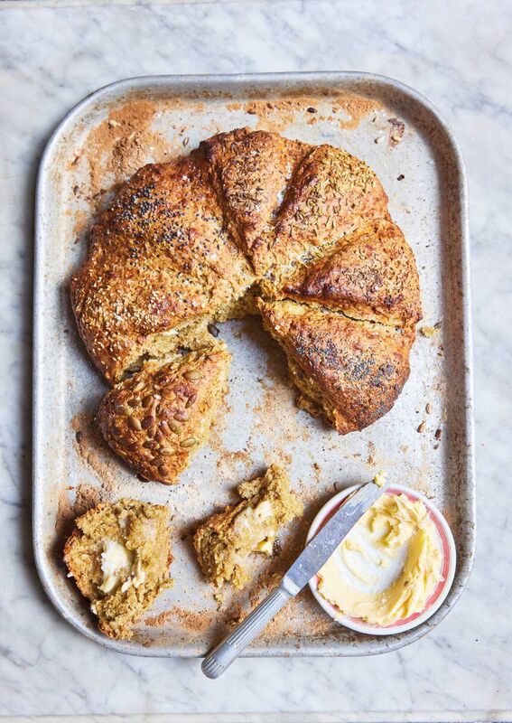 Clodagh McKenna’s seeded cheddar sunflower bread. Picture: David Loftus/PA Clodagh McKenna’s seeded cheddar sunflower bread. Picture: David Loftus/PA