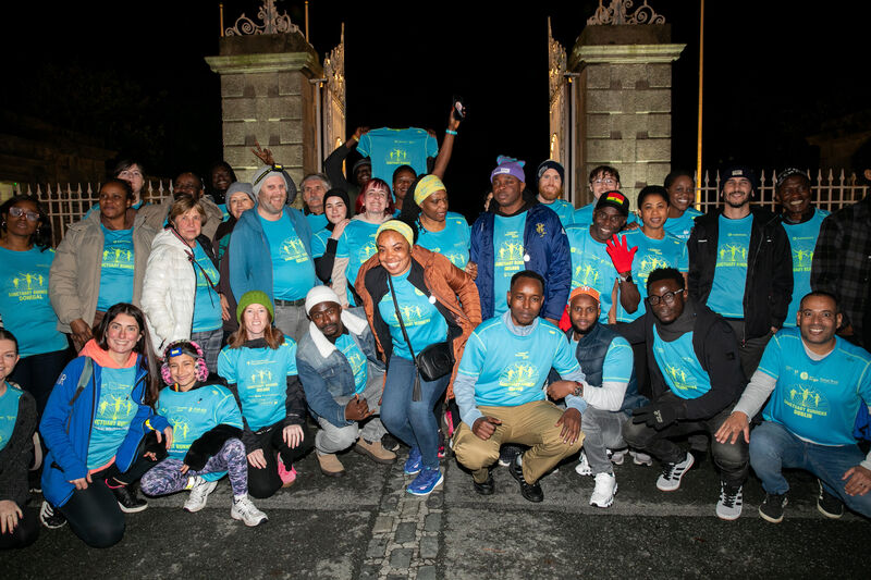 Members of Sanctuary Runners outside Aras An Uachtarain on Michael D Higgins last day in office. Members of Sanctuary Runners outside Aras An Uachtarain on Michael D Higgins last day in office.