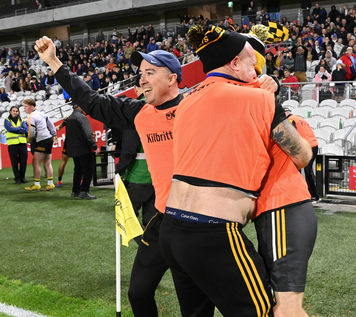 Kilbrittain  manager Joe Ryan celebrates after the  Premier JHC final win over Glen Rovers. Picture: Eddie O'Hare