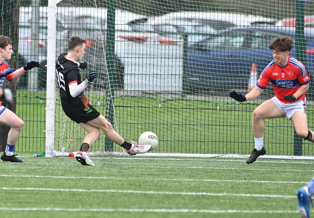 Patrician Academy, Mallow's Dylan O'Connell scores the second of his goals. Picture: Eddie O'Hare Patrician Academy, Mallow's Dylan O'Connell scores the second of his goals. Picture: Eddie O'Hare