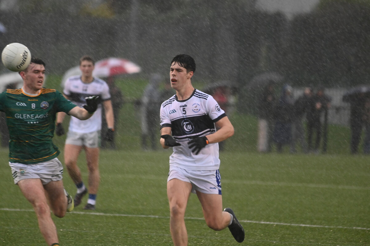 Colm Herlihy works the ball out from of defence for Coláiste Choilm. Picture: Larry Cummins