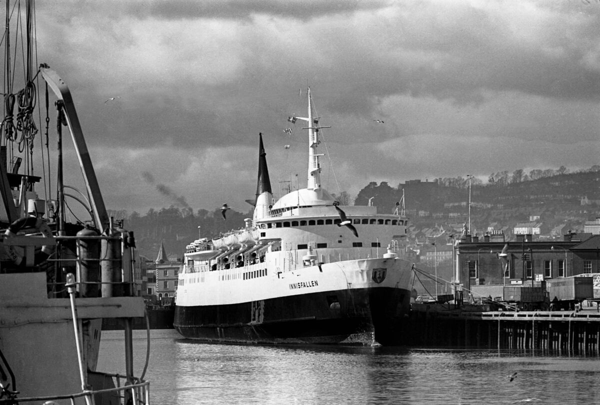 The Innisfallen IV passenger ferry at Penrose Quay on March 10, 1975.