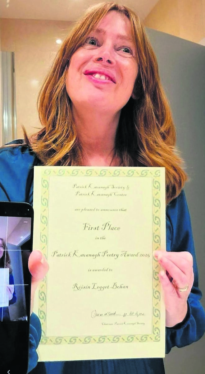 Róisín Leggett Bohan was honoured to receive the Patrick Kavanagh Award for her work