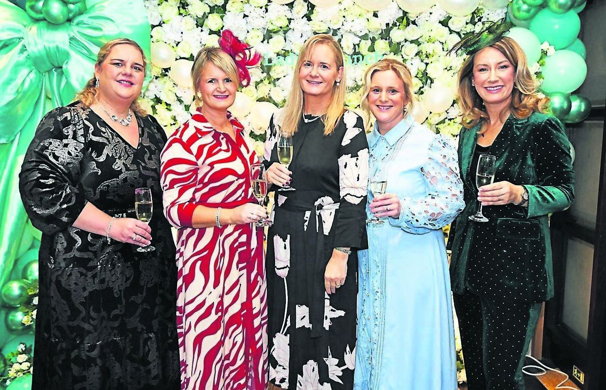 Yvonne Hickey Alen, Michelle Ryan, Julie Barron, Claire Morrissey, and committee member Mary Quinn at the recent Tracton Camogie Club Ladies Lunch in Carrigaline Court Hotel.	Picture: Siobhán Russell