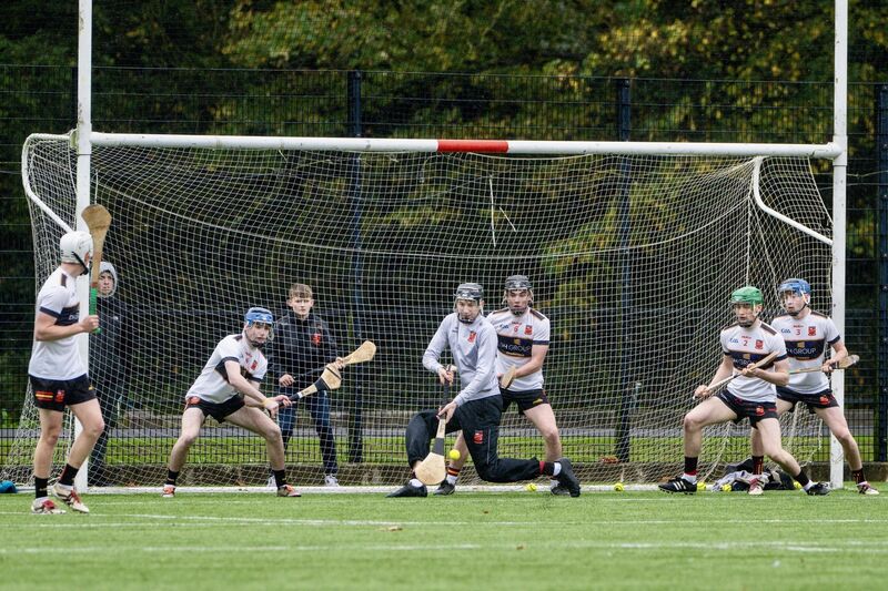 Ardscoil Rís goalkeeper Sam Collins makes a save following a free from Tadhg Murphy. Picture: Chani Anderson.