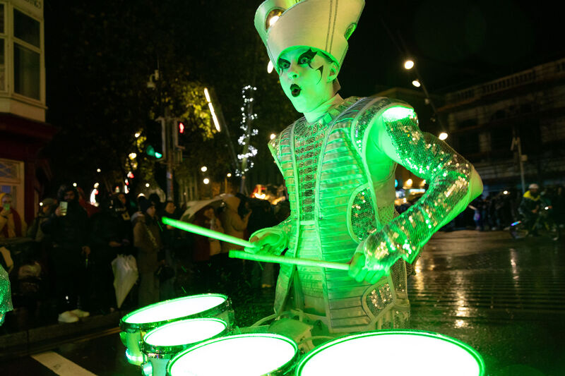 street theatre show Spark! performing for the crowds street theatre show Spark! performing for the crowds