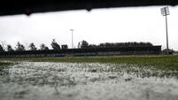 A view of the waterlogged pitch which caused the game to be postponed 3/3/2019