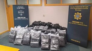 Over €4.4 million cannabis seized and four men (30s) arrested in South Dublin and Kildare Over €4.4 million cannabis seized and four men (30s) arrested in South Dublin and Kildare
