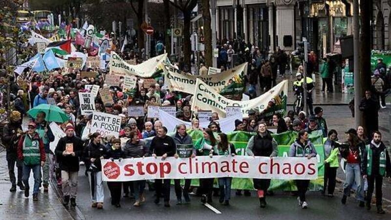 Hundreds take part in climate action march in Dublin