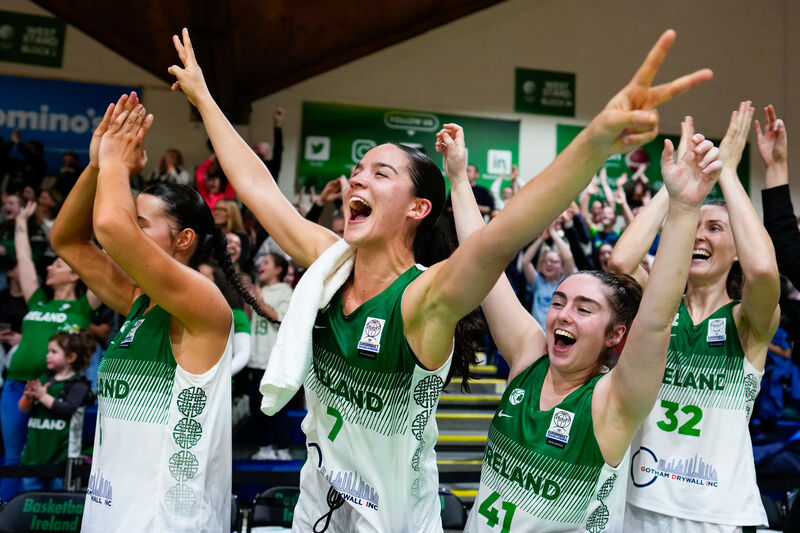 Hazel Flynn of Ireland and Annaliese Murphy of Ireland celebrate. Picture: INPHO/James Lawlor Hazel Flynn of Ireland and Annaliese Murphy of Ireland celebrate. Picture: INPHO/James Lawlor