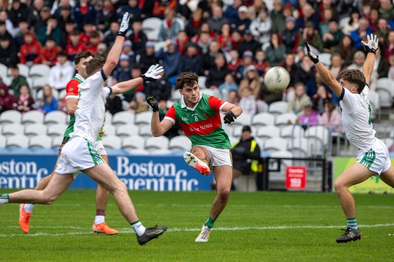 Ballinora’s Ivan Quirke shoots for a point against Ilen Rovers. Picture: Chani Anderson Ballinora’s Ivan Quirke shoots for a point against Ilen Rovers. Picture: Chani Anderson