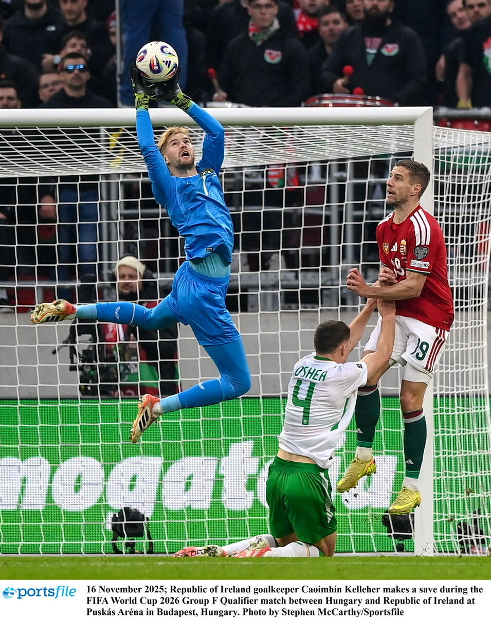 Caoimhín Kelleher makes a save. Picture: Stephen McCarthy/Sportsfile Caoimhín Kelleher makes a save. Picture: Stephen McCarthy/Sportsfile