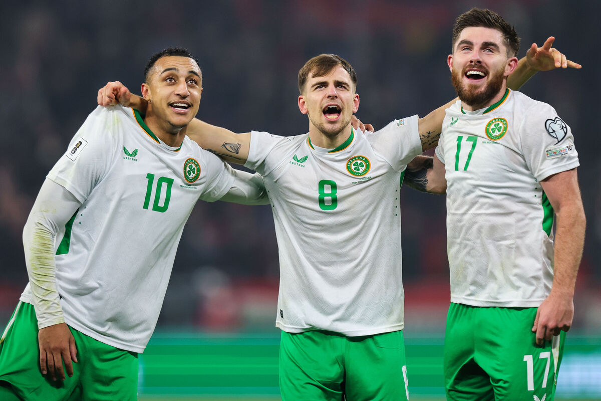 Joy for Adam Idah, Jayson Molumby and Ryan Manning. Picture: INPHO/Ryan Byrne