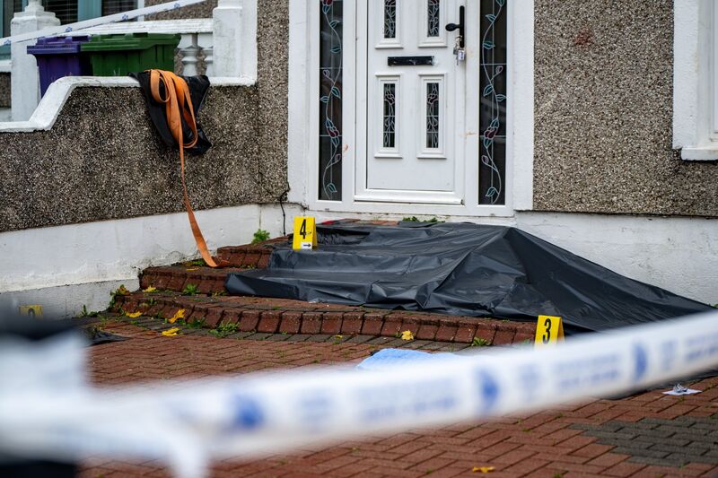 Guards have cordoned off the area outside the property in Hollyville, Hollyhill. Picture Chani Anderson Guards have cordoned off the area outside the property in Hollyville, Hollyhill. Picture Chani Anderson
