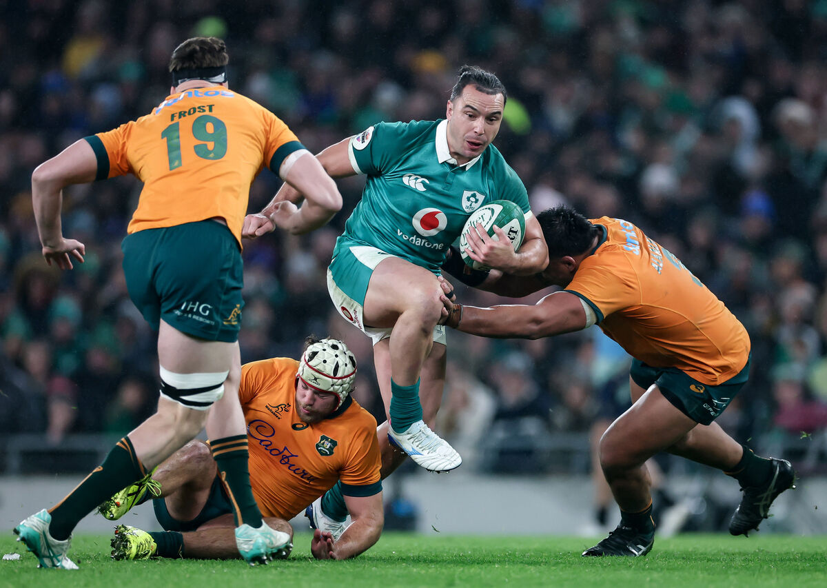 Ireland's James Lowe is tackled by Australia’s Allan Alaalatoa. Picture: INPHO/Nick Elliott Ireland's James Lowe is tackled by Australia’s Allan Alaalatoa. Picture: INPHO/Nick Elliott
