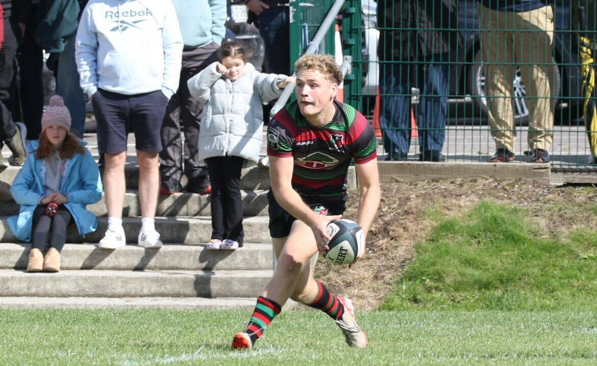 James Brugger in action for Highfield in the All-Ireland League, where he is combining playing and studying for his Leaving Certificate. James Brugger in action for Highfield in the All-Ireland League, where he is combining playing and studying for his Leaving Certificate.