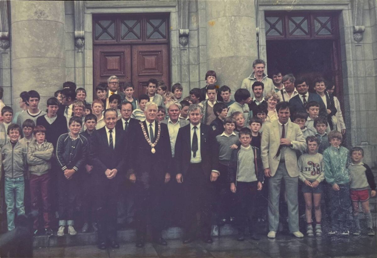 The Ballincollig U12 and U13 teams were given a civic reception in 1985 after the bus crash in Slane on the way to Crossmaglen.