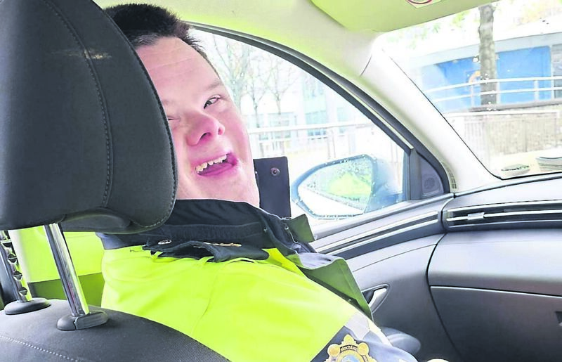 Field of Dreams student Ronan Desmond on patrol with Ballincollig community gardaí Paddy Casey and Anthony McSweeney.	Picture: An Garda Síochána
                    