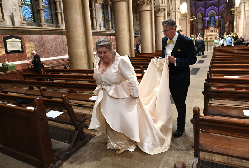 The Very Reverend Nigel Dunne, Dean of Cork and Mrs Sonya Dunne (nee Keogh) celebrated their marriage service and nuptial choral eucharist at St Fin Barre's Cathedral, Cork on Saturday 15th November 2025. Picture: Larry Cummins The Very Reverend Nigel Dunne, Dean of Cork and Mrs Sonya Dunne (nee Keogh) celebrated their marriage service and nuptial choral eucharist at St Fin Barre's Cathedral, Cork on Saturday 15th November 2025. Picture: Larry Cummins