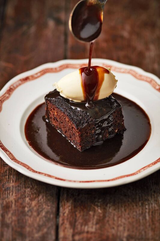 James Martin's sticky toffee pudding with miso caramel and clotted cream. Picture: Dan Jones/PA 