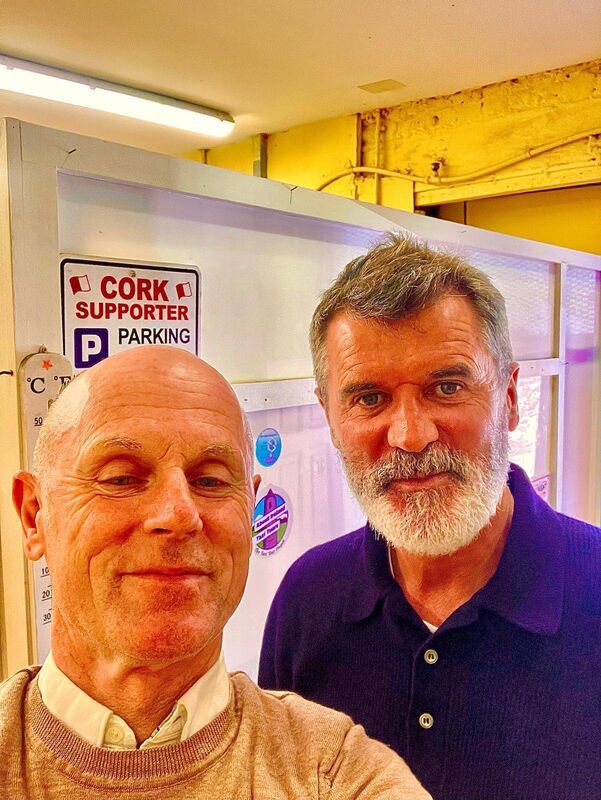 Shandon Sweets proprietor Tony Linehan with regular visitor Roy Keane.
