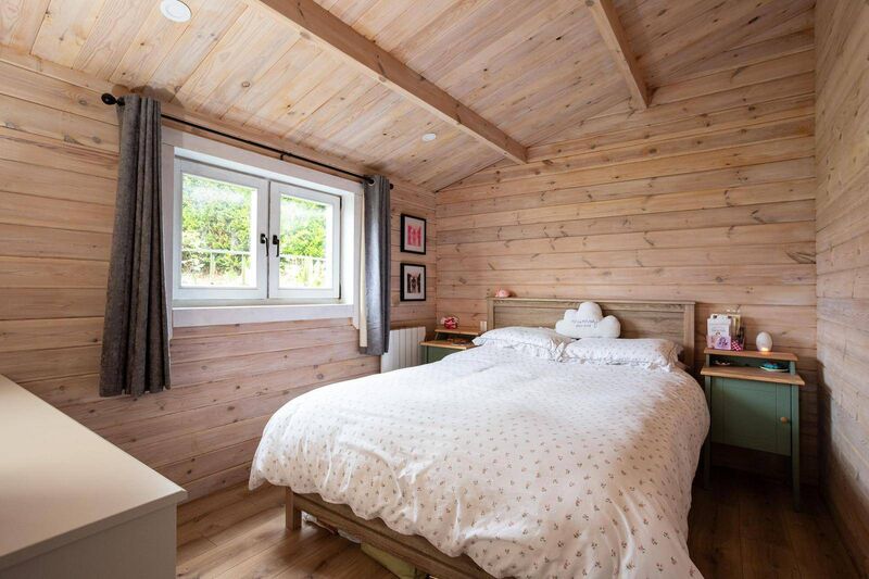 The cabin has two bedrooms. The cabin has two bedrooms.