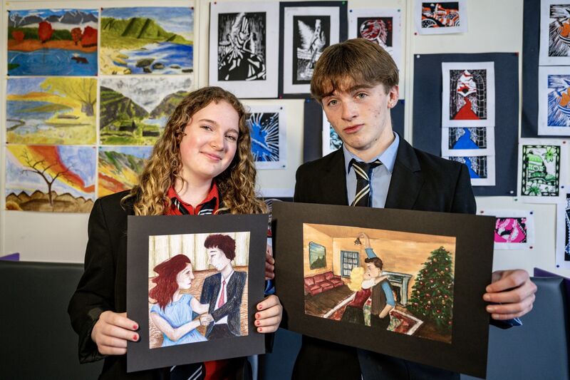 Isabel Grunwell and Harry Good, Bandon Grammar School, whose work was chosen for the fiction section of this year’s Holly Bough. Picture: Chani Anderson