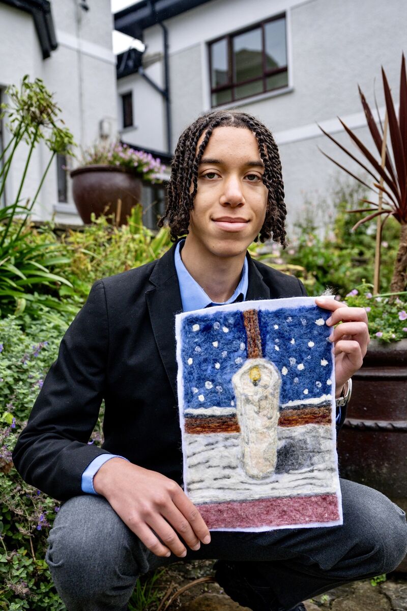 Odhran Sheridan, Bandon Grammar School, whose artwork features in the fiction section of this year’s Holly Bough. Picture: Chani Anderson